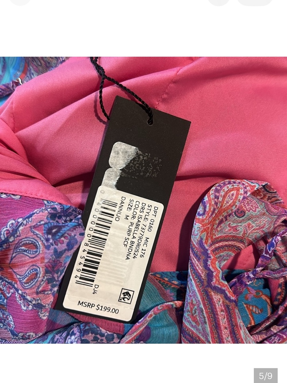NWT Gianni Bini
x DANNIJO Isabella Printed V-Neck Ruffle Crinkle Chiffon Dress - Picture 8 of 9